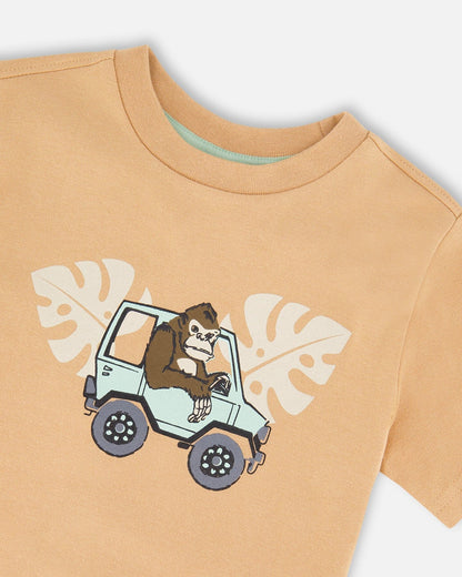 Organic Cotton Short Sleeve T-Shirt Beige-3