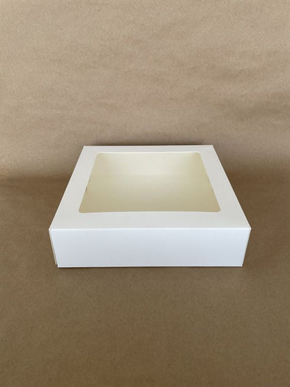 White PLA Window Box 10" x 10" x 2.5" 100 per case - Disposable Take Away Food Packaging - Canadian Distribution-0