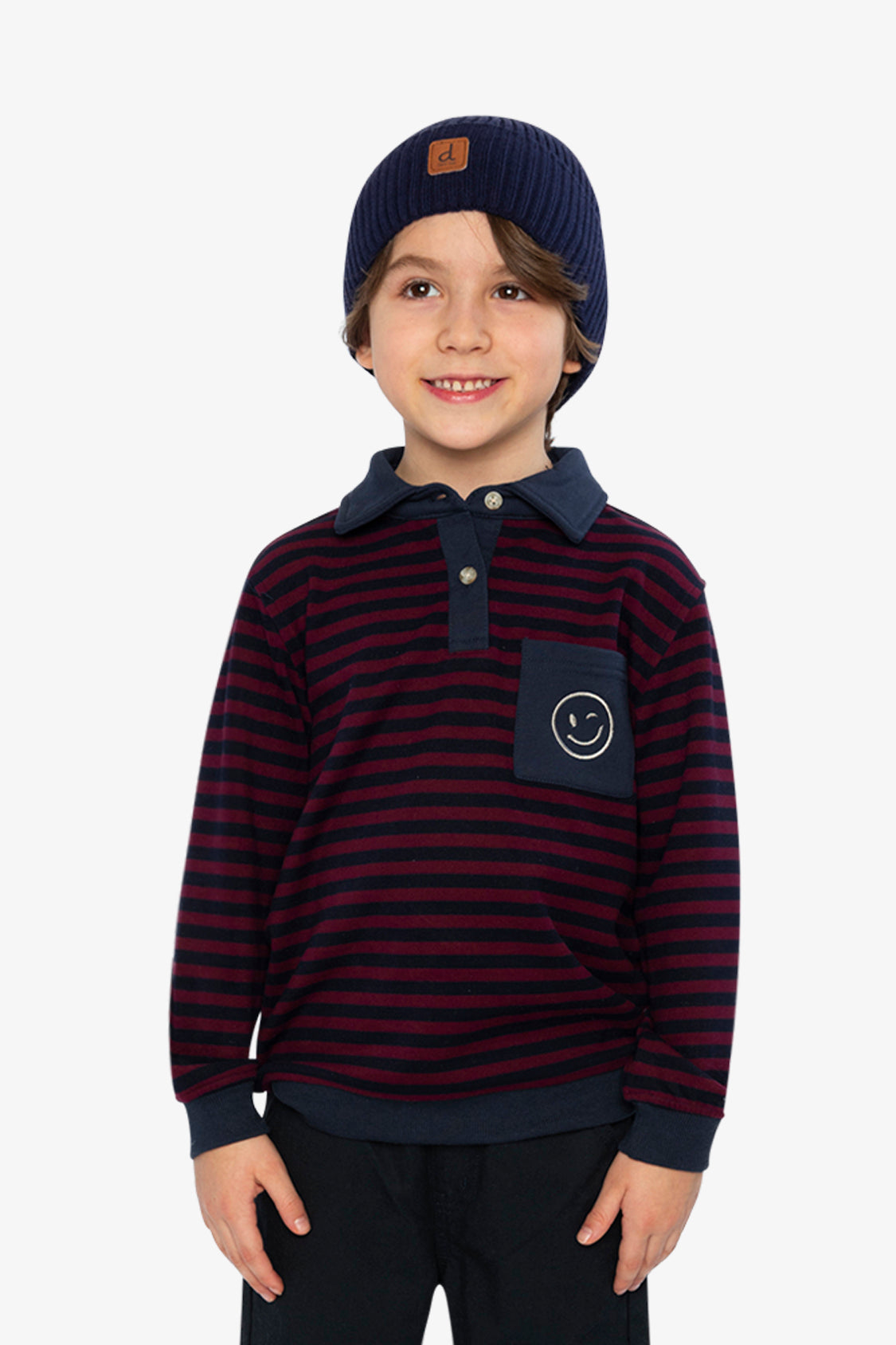 Brushed Jersey Top Red And Blue Stripes-1