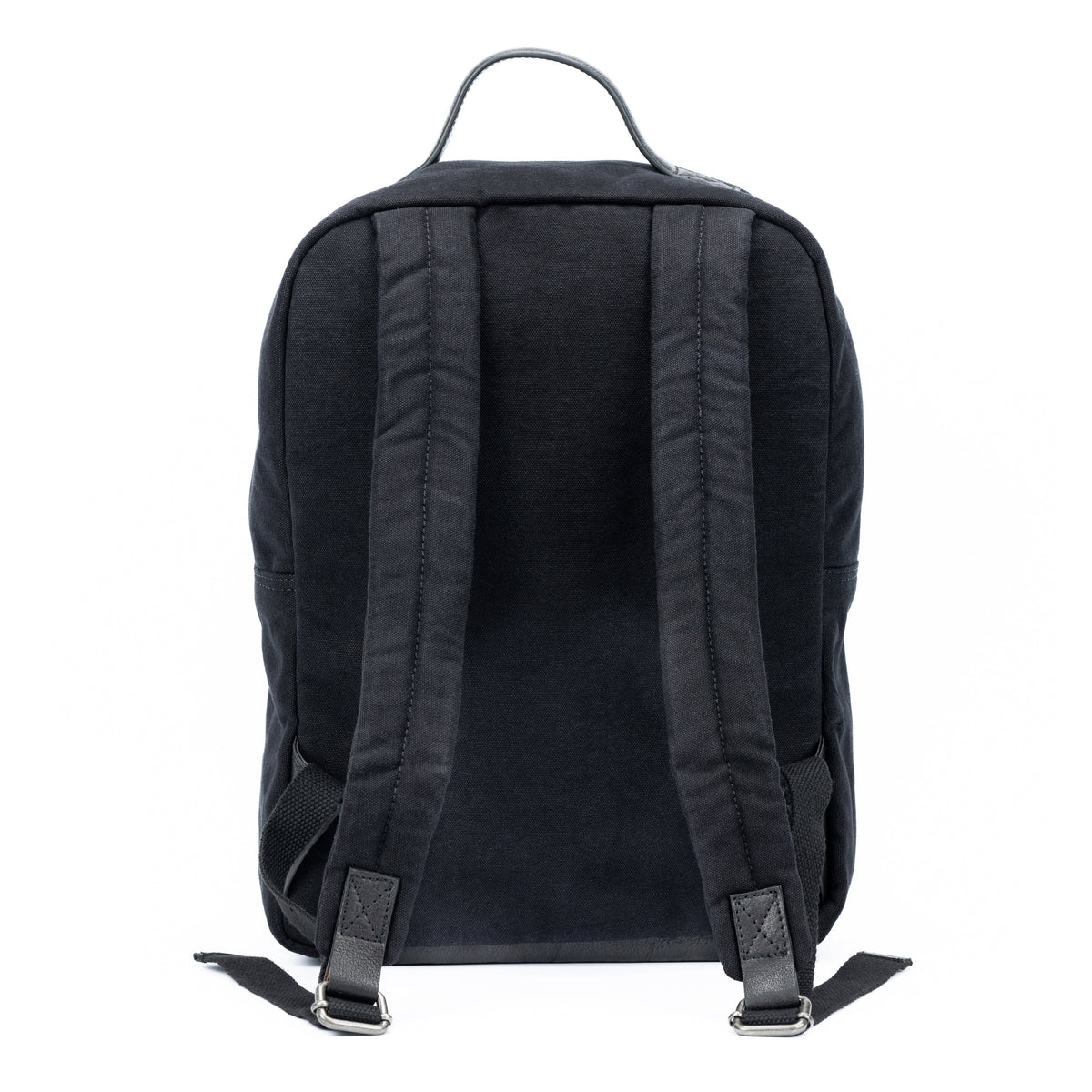 K0023AB | Canvas/Vera Leather Notebook Backpack, full grain, flyaway - Black Color. Nickel Antique accessories, Zipper closure. Dimensions: 29 x 40 x15 cm. Packaging: Tnt bag