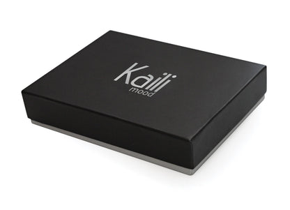 K0039LB | Heart Winder Made in Italy Genuine Full Grain Leather, Dollar Grain - Orange Color - Size: 5 x 8 x 0.5 cm - Package: Rigid bottom/cover Gift Box