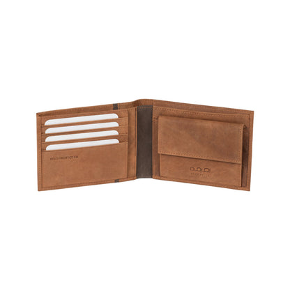 K12203UB | Men's wallet in genuine full-grain leather, Naked. Leather color. RFID protection. Size when closed: 12.5 x 9.5 x 2 cm. Packaging: gift box bottom/cover