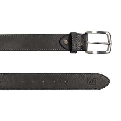 K4008KB | Men's Belt in Leather Lining Pu Finish. Anthracite color. Size: 125 x 3.8 x 0.5 cm (waist 110 cm). Packaging: hard bottom/cover Gift Box