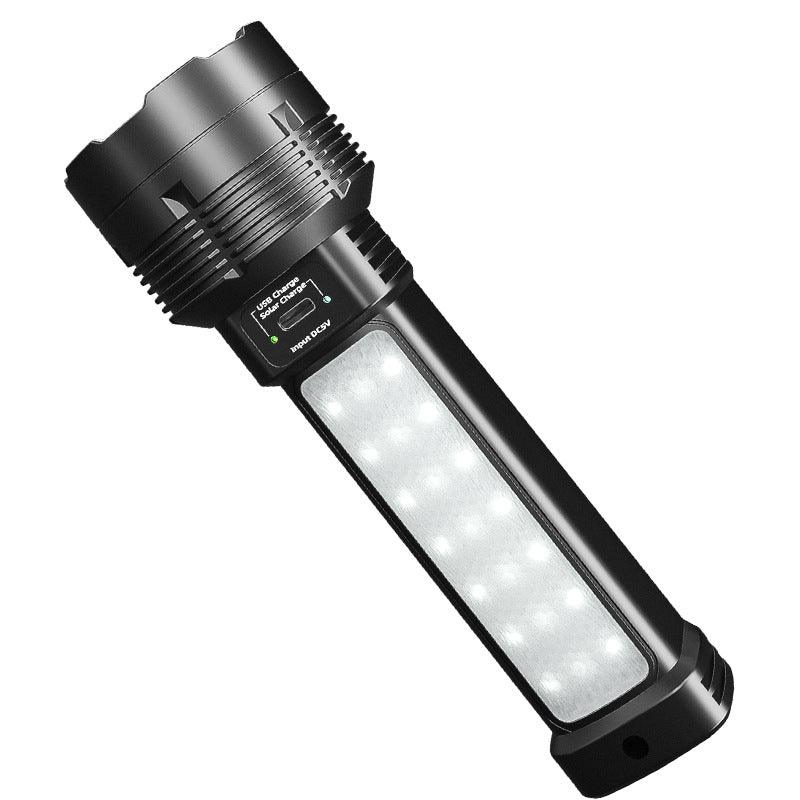 Strong solar flashlight super bright outdoor explosive long endurance with charging portable handheld 100,000 lumns light-0