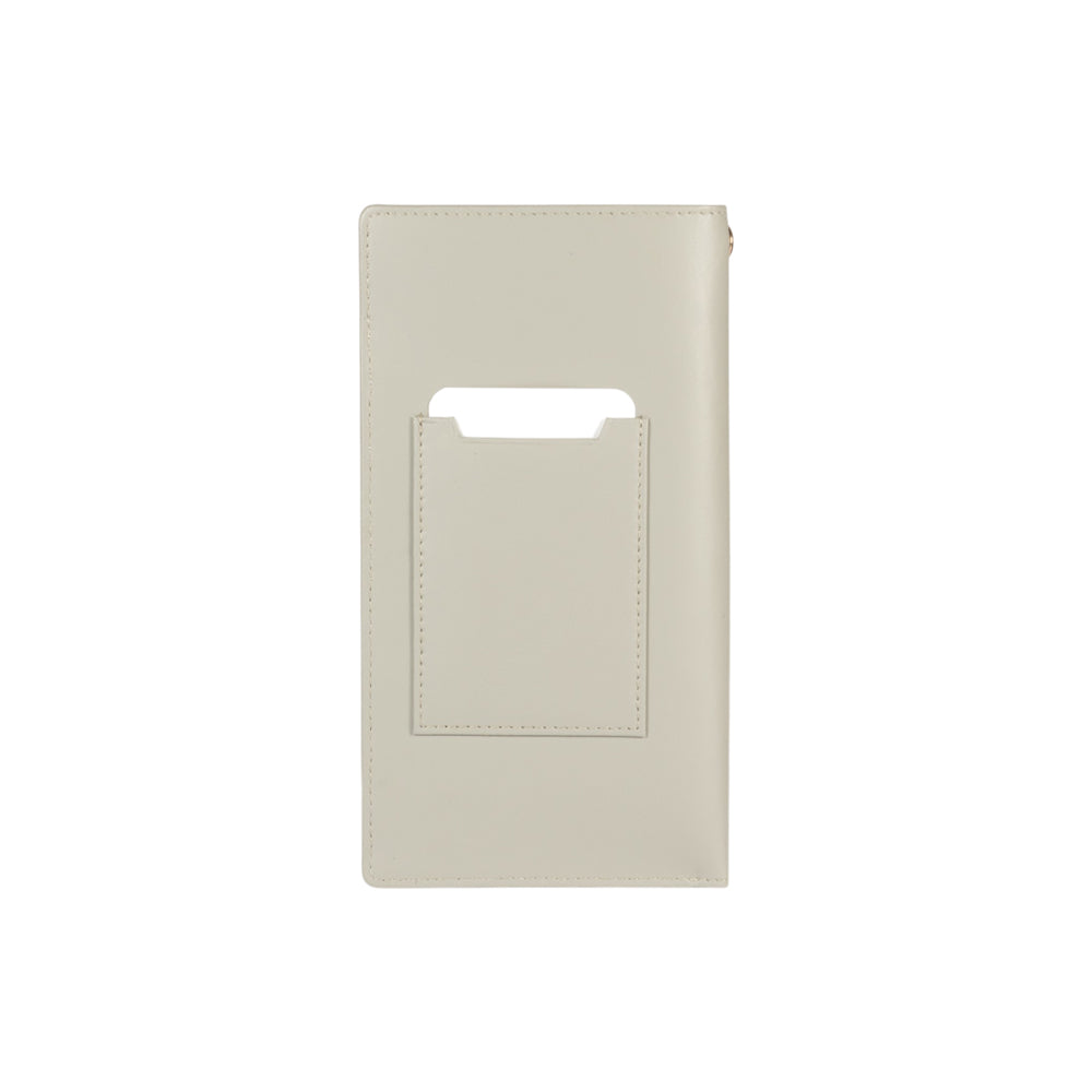 RB1087F | Glasses/Smartphone Case with Shoulder Strap Made in Italy in Genuine Smooth Matte Leather. Color: Gray