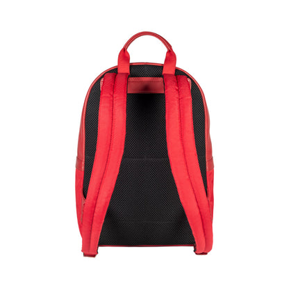 RB2001V | Netbook/Tablet Carrier Backpack in Nylon/Vera Leather, with light grain. Zipper closure and adjustable shoulder straps - Red color - Dimensions: 27 x 38 x 14 cm. Packaging: Non-Woven Fabric Bag