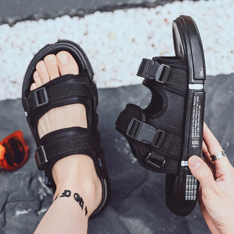 2024 Summer New Men'S Sandals Casual Sports Vietnam Couple Trendy Shoes Beach Sandals with Step-On Feeling PVC Sole