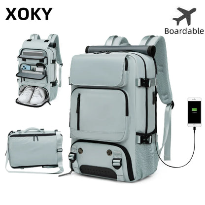 Ultimate Waterproof Travel Backpack with USB Charging & Independent Shoe Compartment - Perfect for Adventurers!