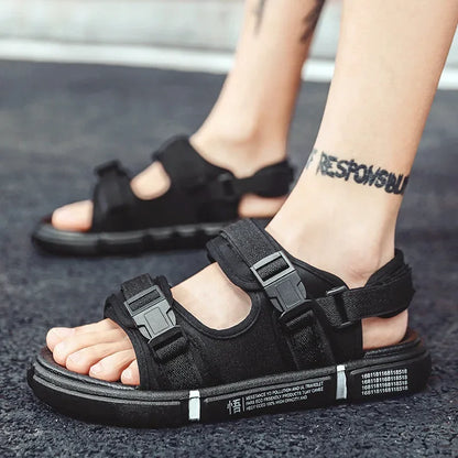 2024 Summer New Men'S Sandals Casual Sports Vietnam Couple Trendy Shoes Beach Sandals with Step-On Feeling PVC Sole