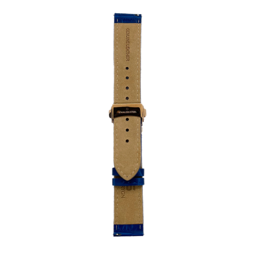 Blue Leather - Rosegold Clasp-3