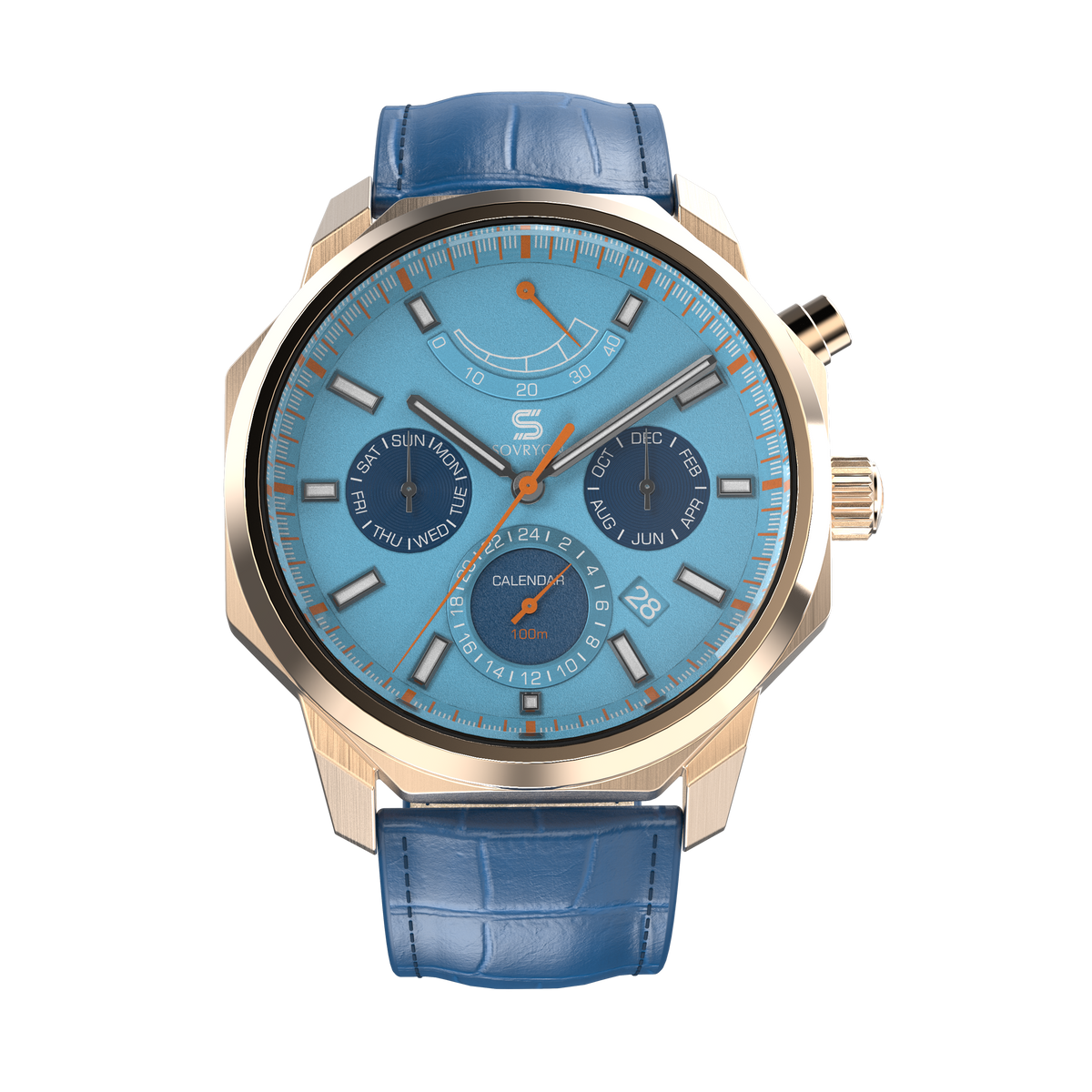 Blue Leather - Rosegold Clasp-1