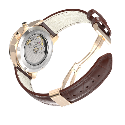 Brown Leather - Rosegold Clasp-2