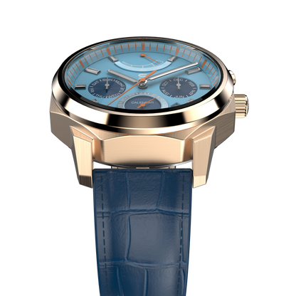 Blue Leather - Rosegold Clasp-2