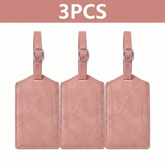 3/5/8/10PCS PU Leather Privacy Luggage Tag Adjustable Metal Buckle Anti-lost Suitcase ID Name Label Colorful Travel Baggage Tags