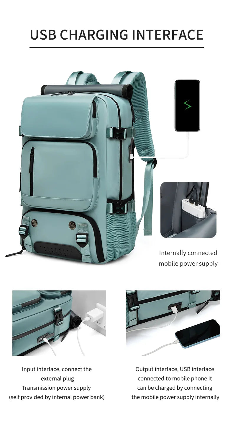 Ultimate Waterproof Travel Backpack with USB Charging & Independent Shoe Compartment - Perfect for Adventurers!
