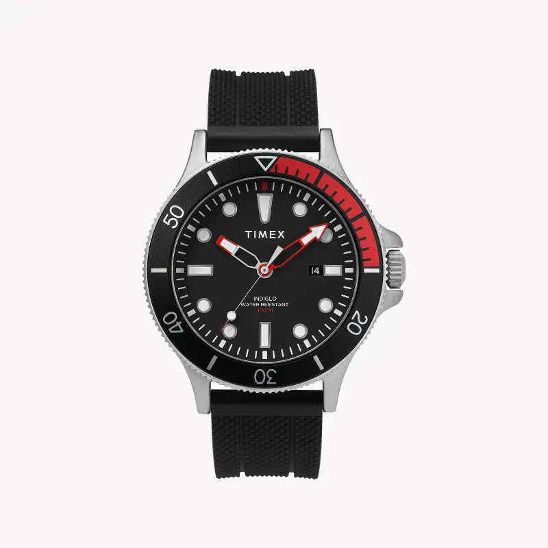 Timex Men's Black Silicone Watch, Brass Case | Tw2t30000