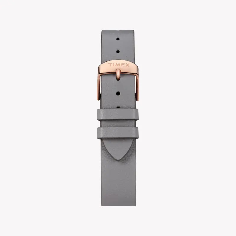 Timex Women's Gray Leather Watch, White Dial | Tw2t45400-2