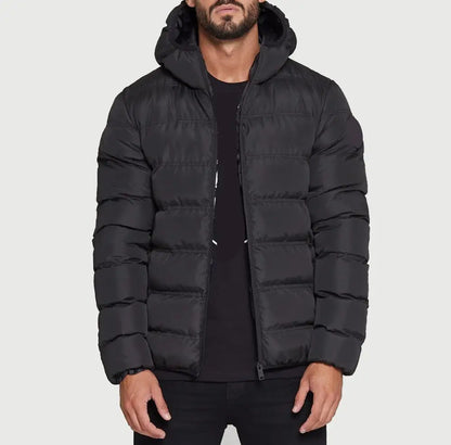 Wholesale Custom OEM Service Hooded Puffer Jacket Customized Logo Winter Jacket for Men with Pocket Men Bubble Puffer Jacket