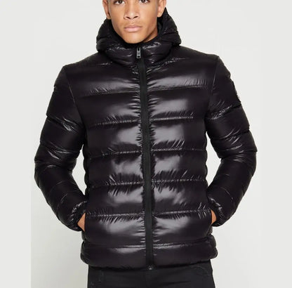 Wholesale Custom OEM Service Hooded Puffer Jacket Customized Logo Winter Jacket for Men with Pocket Men Bubble Puffer Jacket