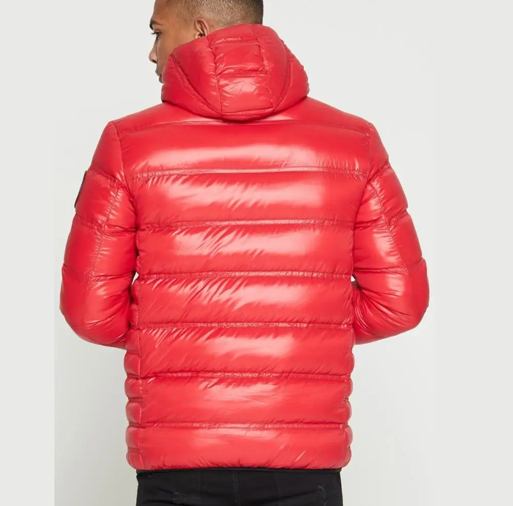Unisex Custom Black Polyester Outdoor Puffer Jacket Men'S Winter Waterproof Zipper Closure Sheep Fur Collar Breathable Casual