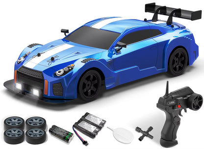 1/16 Scale Electric Sports Racing Remote Control Car 2.4G Wireless Drift RC Car LED Crash and Drop Resistant RC Sport Car