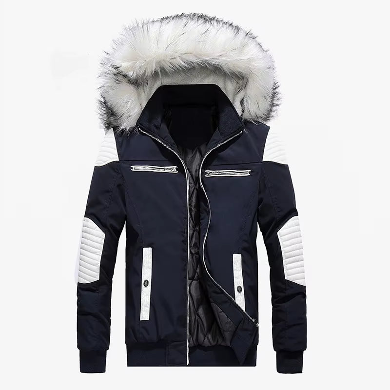 2025 Men Winter Jacket Streetwear Camouflage Thicken Warm Men'S Hooded Casual Hip Hop Ribbons Male Parkas Outerwear ABZ521
