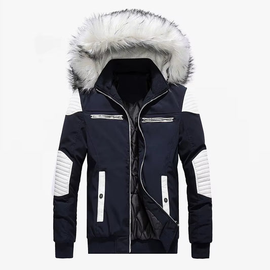2025 Men Winter Jacket Streetwear Camouflage Thicken Warm Men'S Hooded Casual Hip Hop Ribbons Male Parkas Outerwear ABZ521