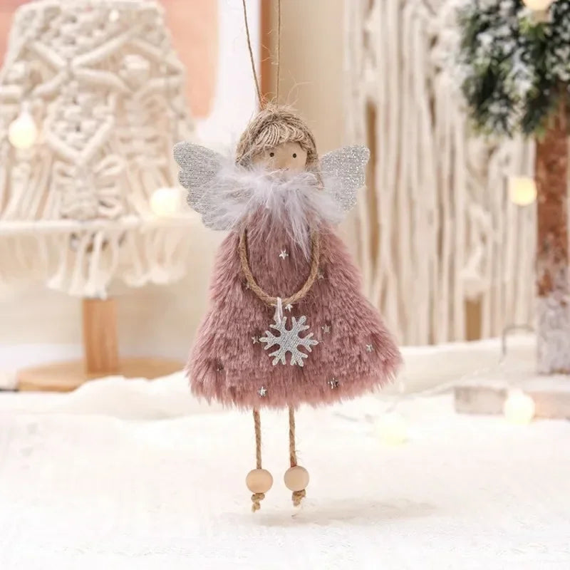 New Year Angel Doll Christmas Tree Hanging Ornaments Decor Christmas Elk Pendants Decoration for Home Navidad 2021 Car Ornament