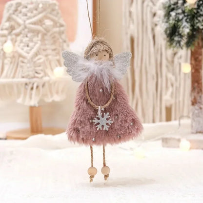 New Year Angel Doll Christmas Tree Hanging Ornaments Decor Christmas Elk Pendants Decoration for Home Navidad 2021 Car Ornament