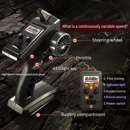 Made in China 1/16 4CH Cheap Adult Toy with Spare Tire Electric Remote Control High-Speed Off-Road Desert Rc Car Kit