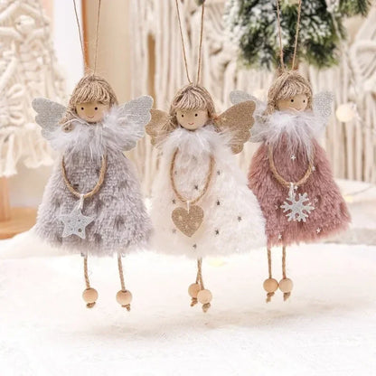 New Year Angel Doll Christmas Tree Hanging Ornaments Decor Christmas Elk Pendants Decoration for Home Navidad 2021 Car Ornament
