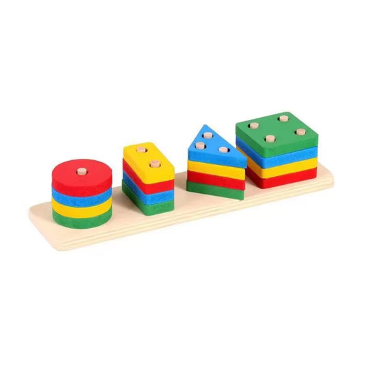 Matching Stacking Building Block Clock Sets 3D Puzzles Board Musical Figure Game Montessori Educational Toys for Kids Boys Girls