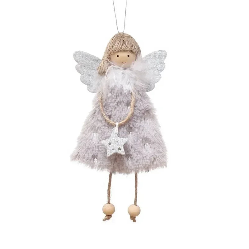 New Year Angel Doll Christmas Tree Hanging Ornaments Decor Christmas Elk Pendants Decoration for Home Navidad 2021 Car Ornament