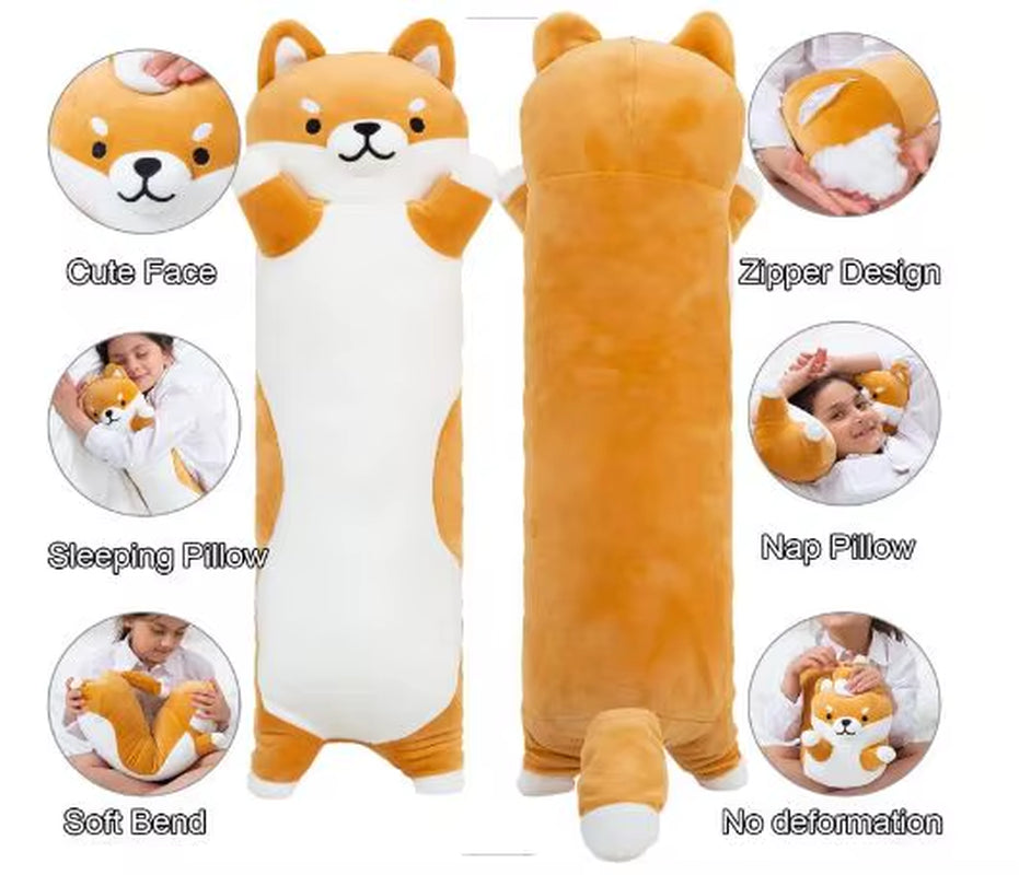 Long Shiba Inu & Corgi Plush Body Pillow Giant Stuffed Animals Dog Sleeping Pillow Baby Soothing Toys