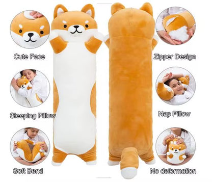 Long Shiba Inu & Corgi Plush Body Pillow Giant Stuffed Animals Dog Sleeping Pillow Baby Soothing Toys