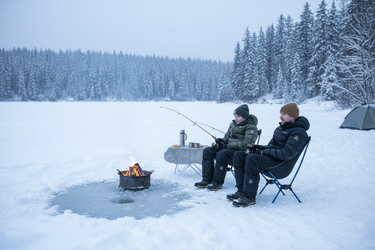 Camping Fishing by Water