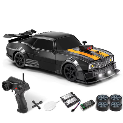 1/16 Scale Electric Sports Racing Remote Control Car 2.4G Wireless Drift RC Car LED Crash and Drop Resistant RC Sport Car