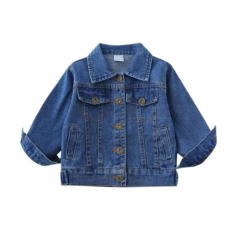 Children'S Denim Jackets Trench Coat Embroidery Jackets Boy Baby Denim Coat Casual Outerwear Spring Autumn Clothing