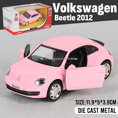 1:36 Volkswagen Beetle Classic 1967 Pink Alloy Car Model Toy Casting Series Collection Jewelry Gift Christmas Gift