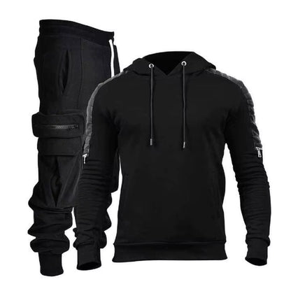 Winter Tracksuit Men Clothing Sportswear Training & Jogging Wear 100% Cotton & Leather Customized Logo Full Sleeves Hoodie Set