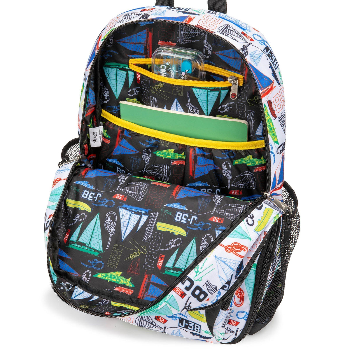 Kids Backpack | 16" Tall | Sailboats