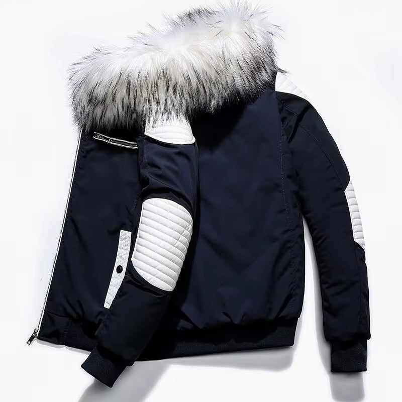 2025 Men Winter Jacket Streetwear Camouflage Thicken Warm Men'S Hooded Casual Hip Hop Ribbons Male Parkas Outerwear ABZ521