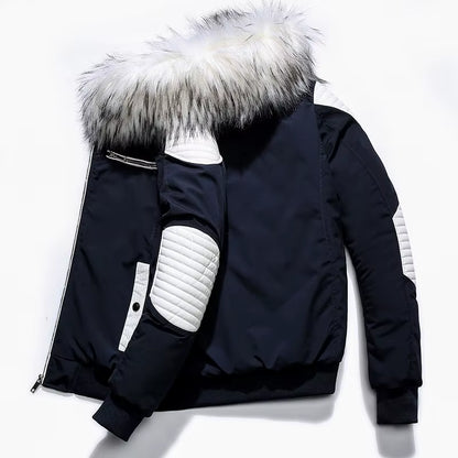 2025 Men Winter Jacket Streetwear Camouflage Thicken Warm Men'S Hooded Casual Hip Hop Ribbons Male Parkas Outerwear ABZ521