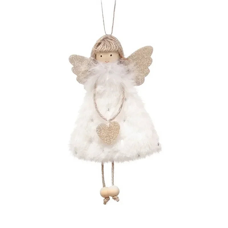 New Year Angel Doll Christmas Tree Hanging Ornaments Decor Christmas Elk Pendants Decoration for Home Navidad 2021 Car Ornament