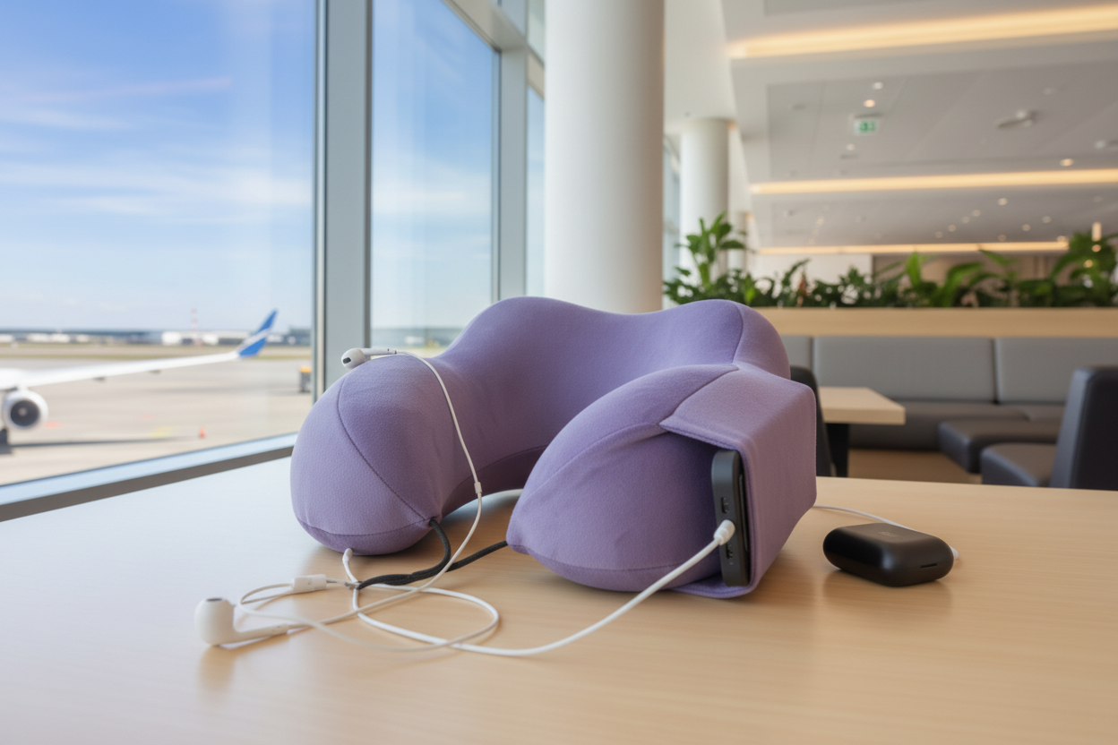 Lavender travel pillow airport lounge