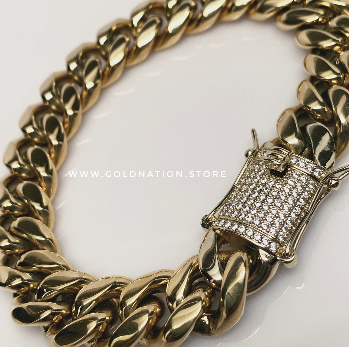 14mm Miami Cuban Diamond Lock Bracelets