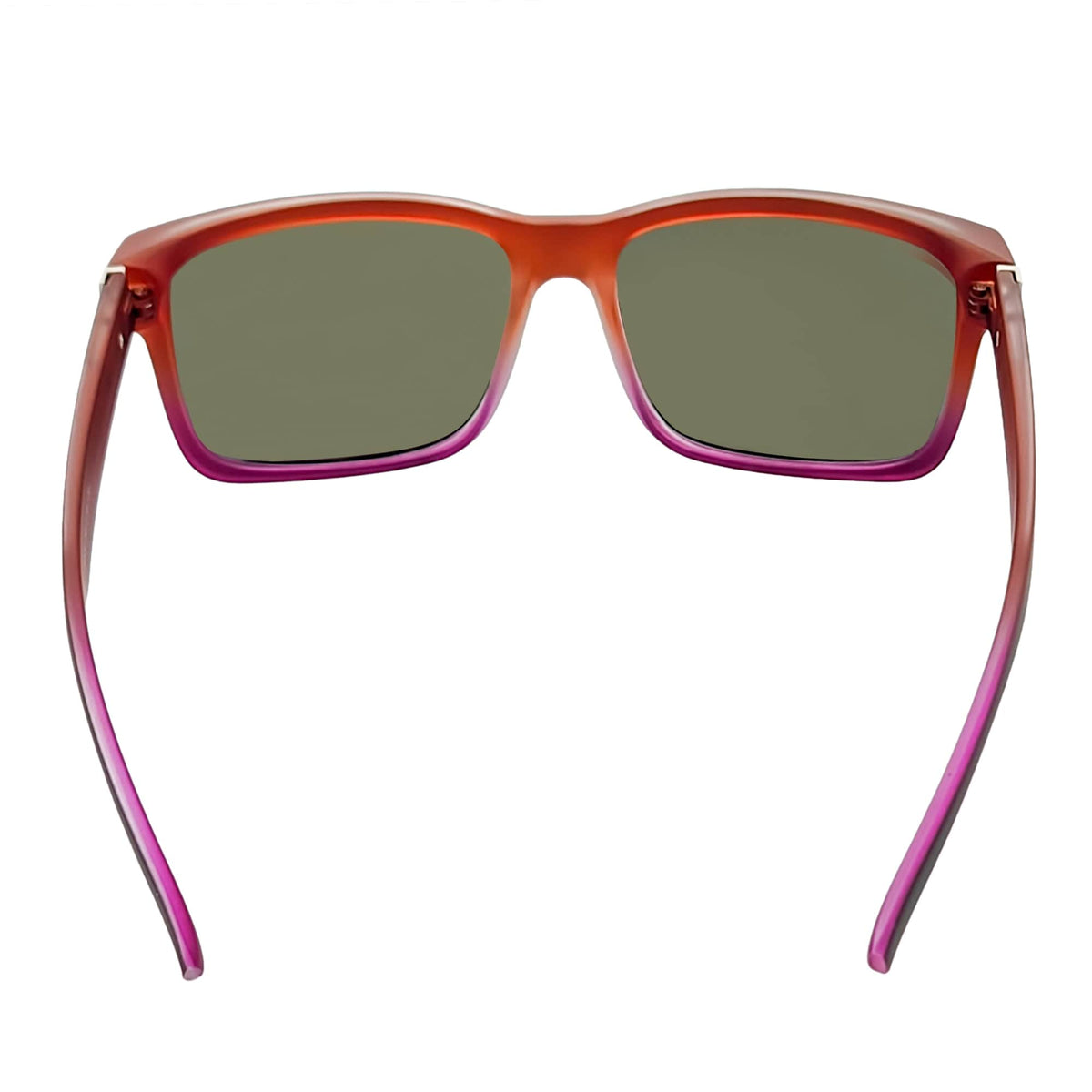 ENZO - Modern Square Sunglasses Black-Red Orange Mirror