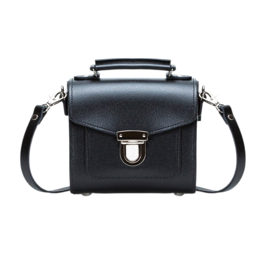 Handmade Leather Sugarcube Handbag - Black